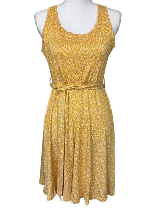 Allthreads Dresses & Skirts - Allthreads Rio Yellow Womens L Diamond Pattern Sleeveless Beach Casual Dress